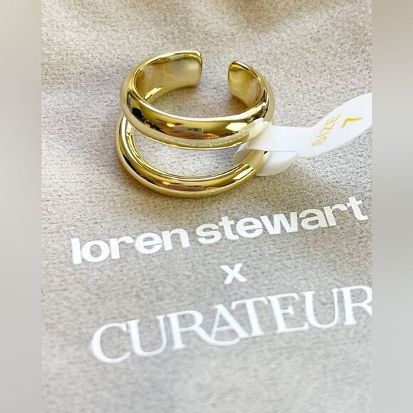 Loren Stewart x Curateur Double open Band Ring 14k yellow gold plated. New - Picture 5 of 6